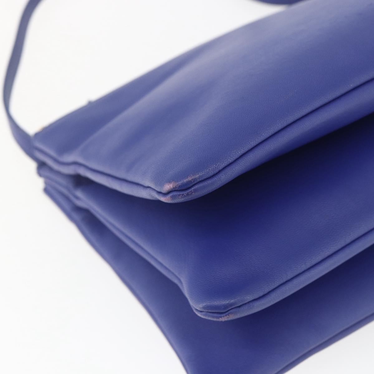Celine Trio Leather Blue Leather Shoulder Bag Bag (Pre-Owned)