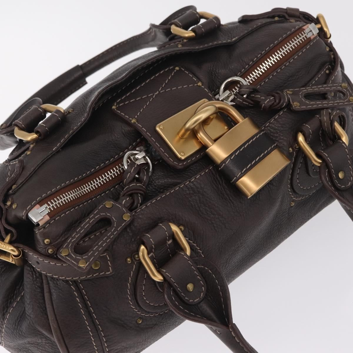 Chloe Paddington Lock Leather Brown Leather Handbag (Pre-Owned)
