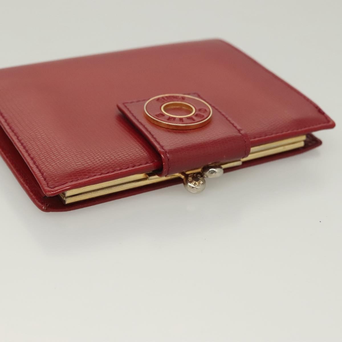 Celine Circle Logo Compact Leather Red Leather Wallets Accessory (Pre-Owned)