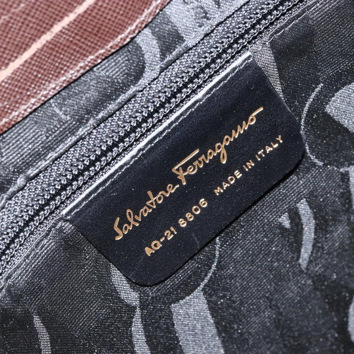 Salvatore Ferragamo Shoulder Bag Leather Brown Leather Shoulder Bag Bag (Pre-Owned)