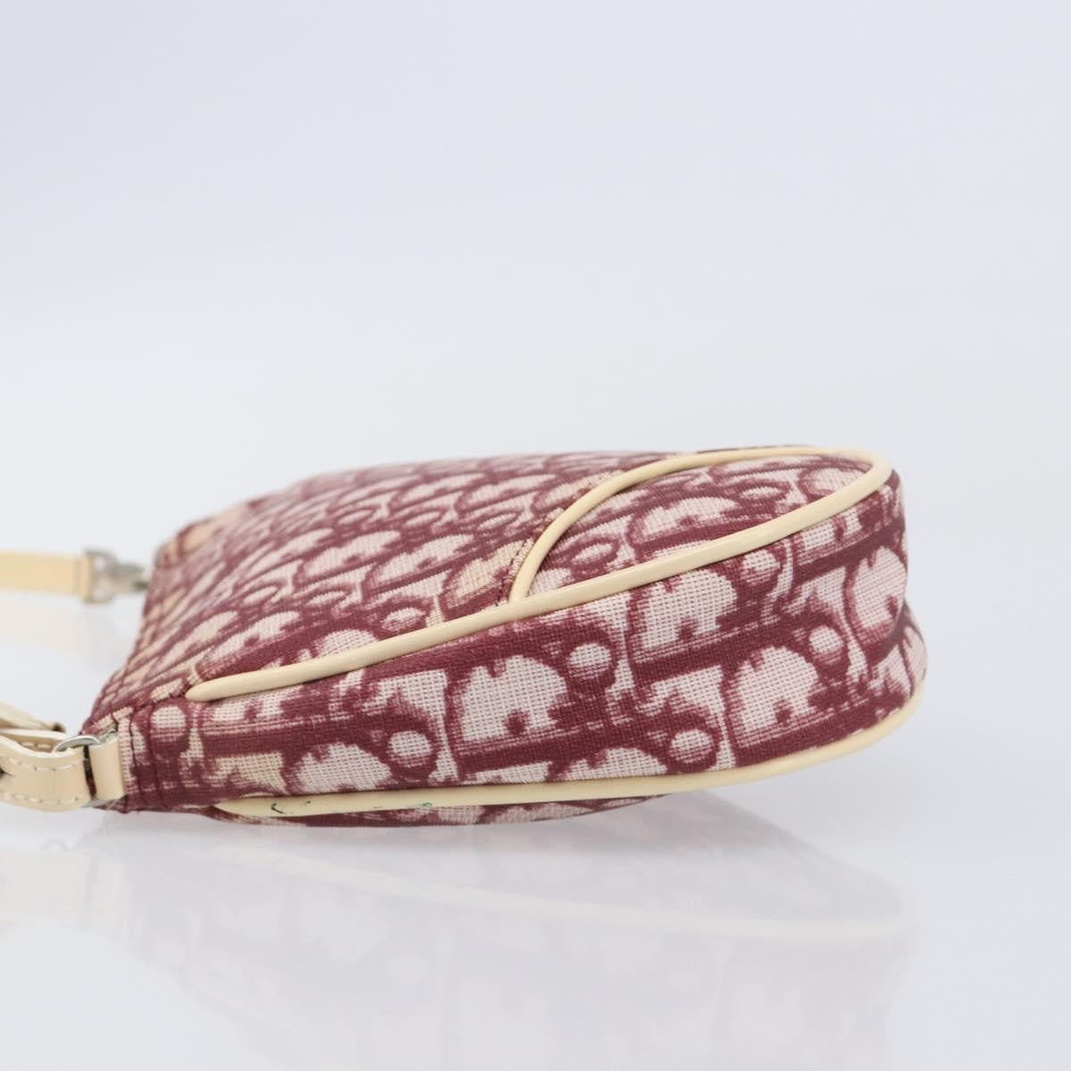 Christian Dior Vintage Saddle Bag Canvas Red Canvas Clutche & Pouche Bag (Pre-Owned)