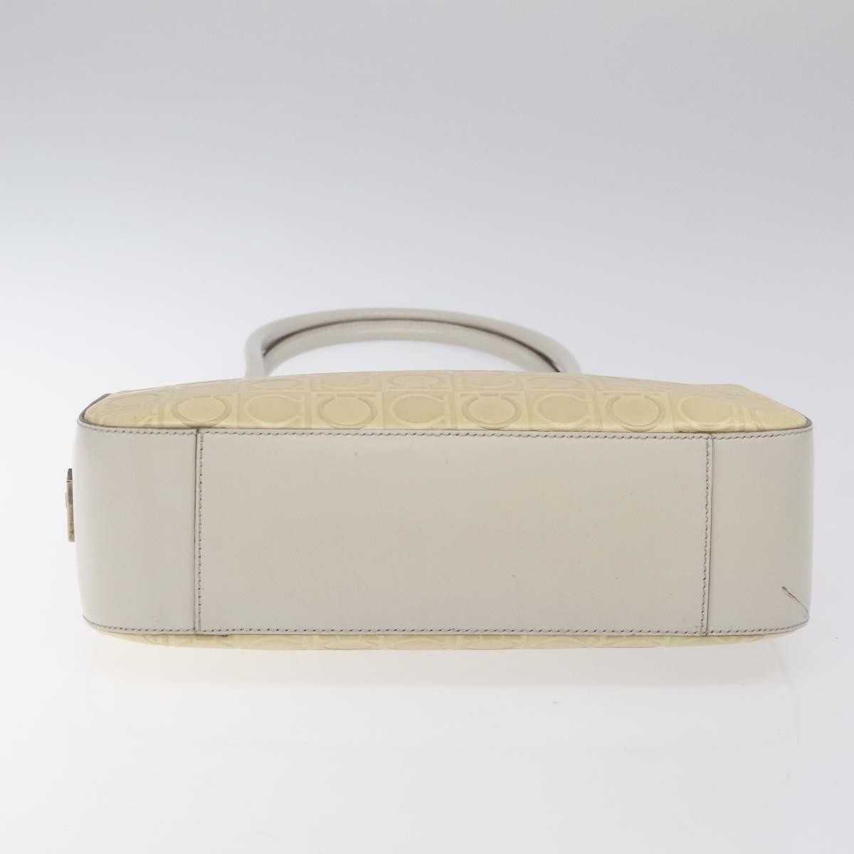 Salvatore Ferragamo Gancini Leather Beige Leather Shoulder Bag Bag (Pre-Owned)