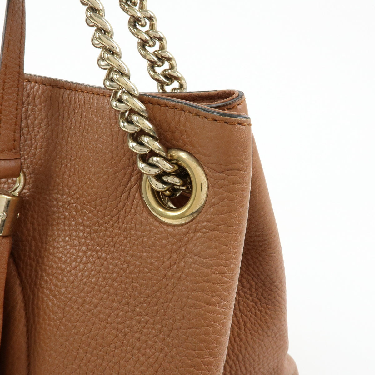 Gucci Soho Chain Strap Leather Brown Leather Shoulder Bag Bag (Pre-Owned)