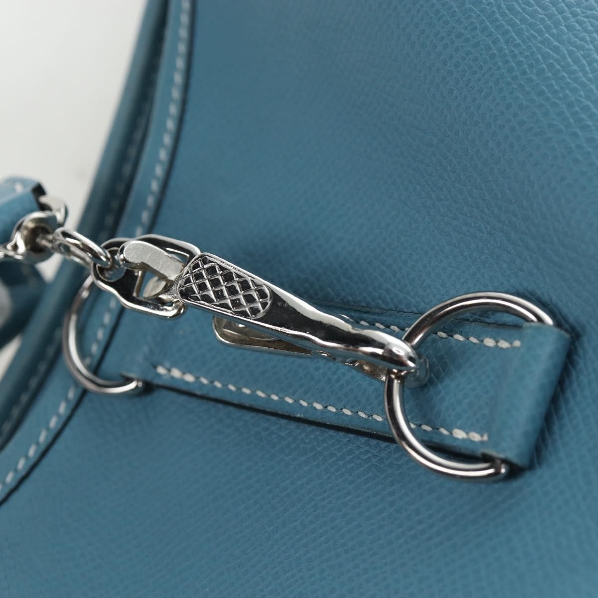 Hermes Trim Clemence Blue Leather Shoulder Bag Bag (Pre-Owned)