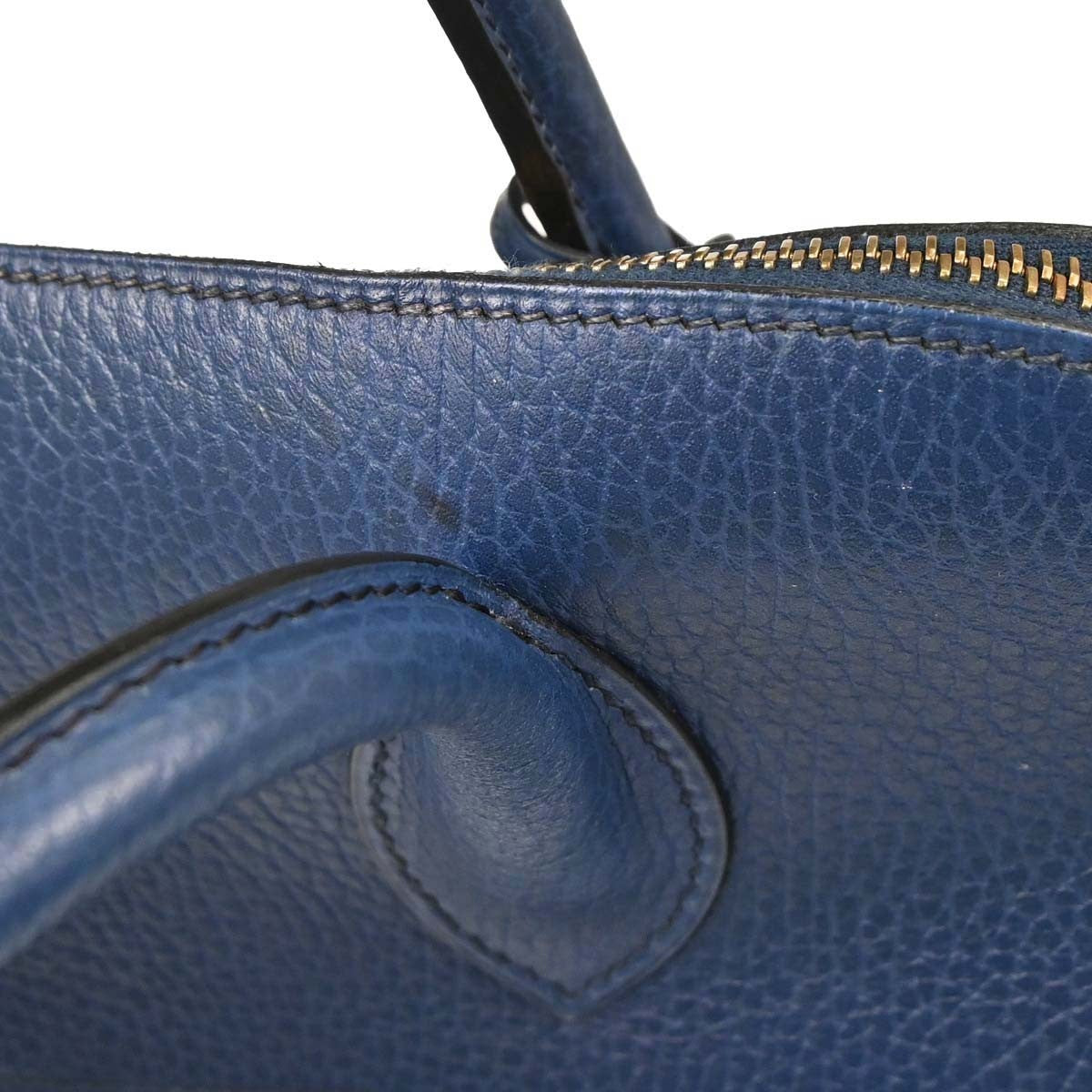 Hermes Bolide Ardenne Blue Leather Handbag (Pre-Owned)