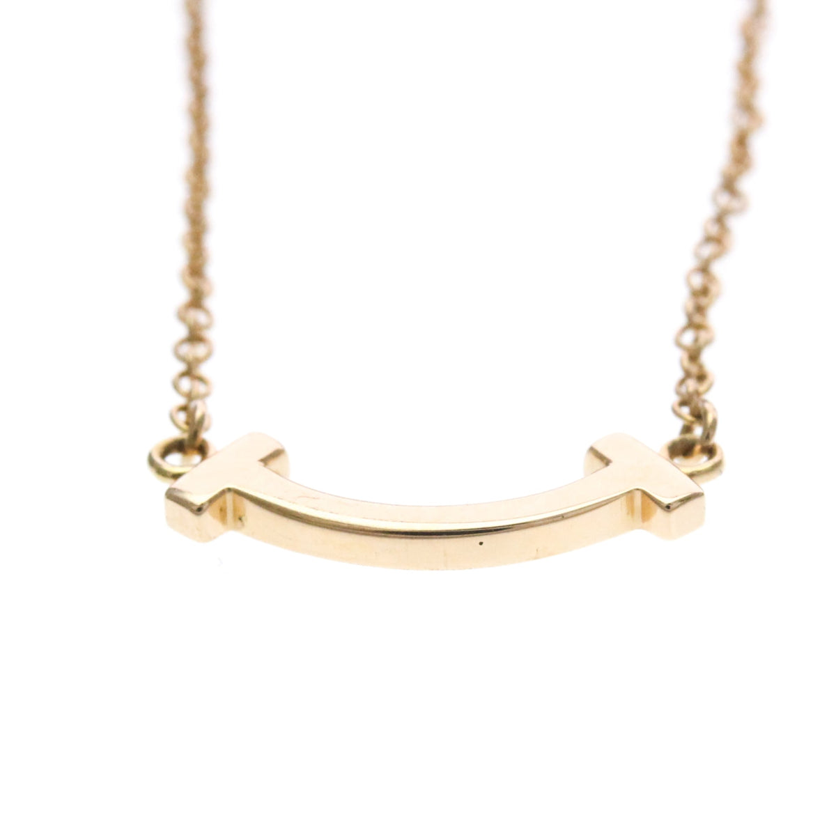 Tiffany & Co. T Smile Pendant 18K Rose Gold Pink Pink_Gold Necklace Jewelry (Pre-Owned)