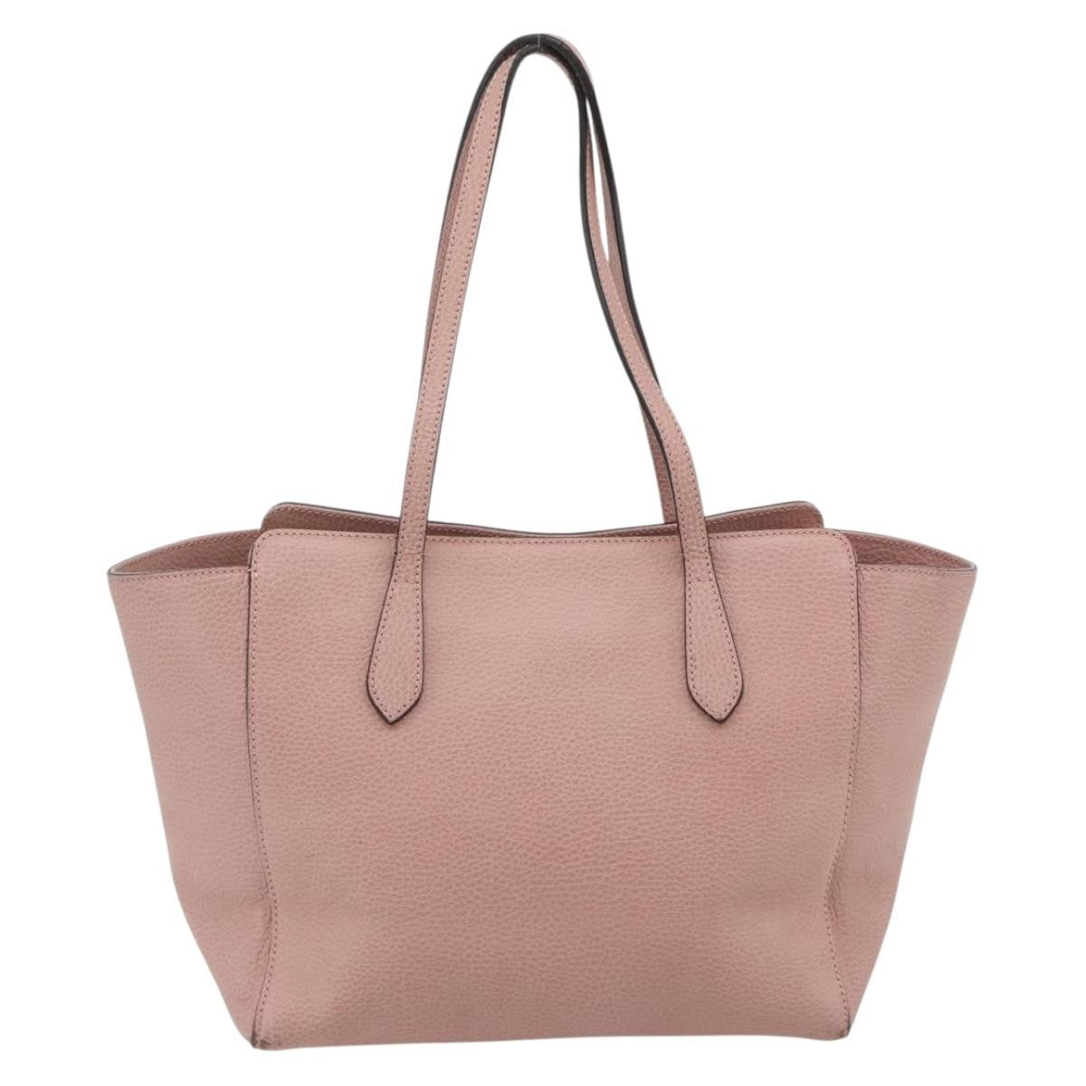 Gucci Swing Tote Leather Pink Leather Tote Bag Bag (Pre-Owned)