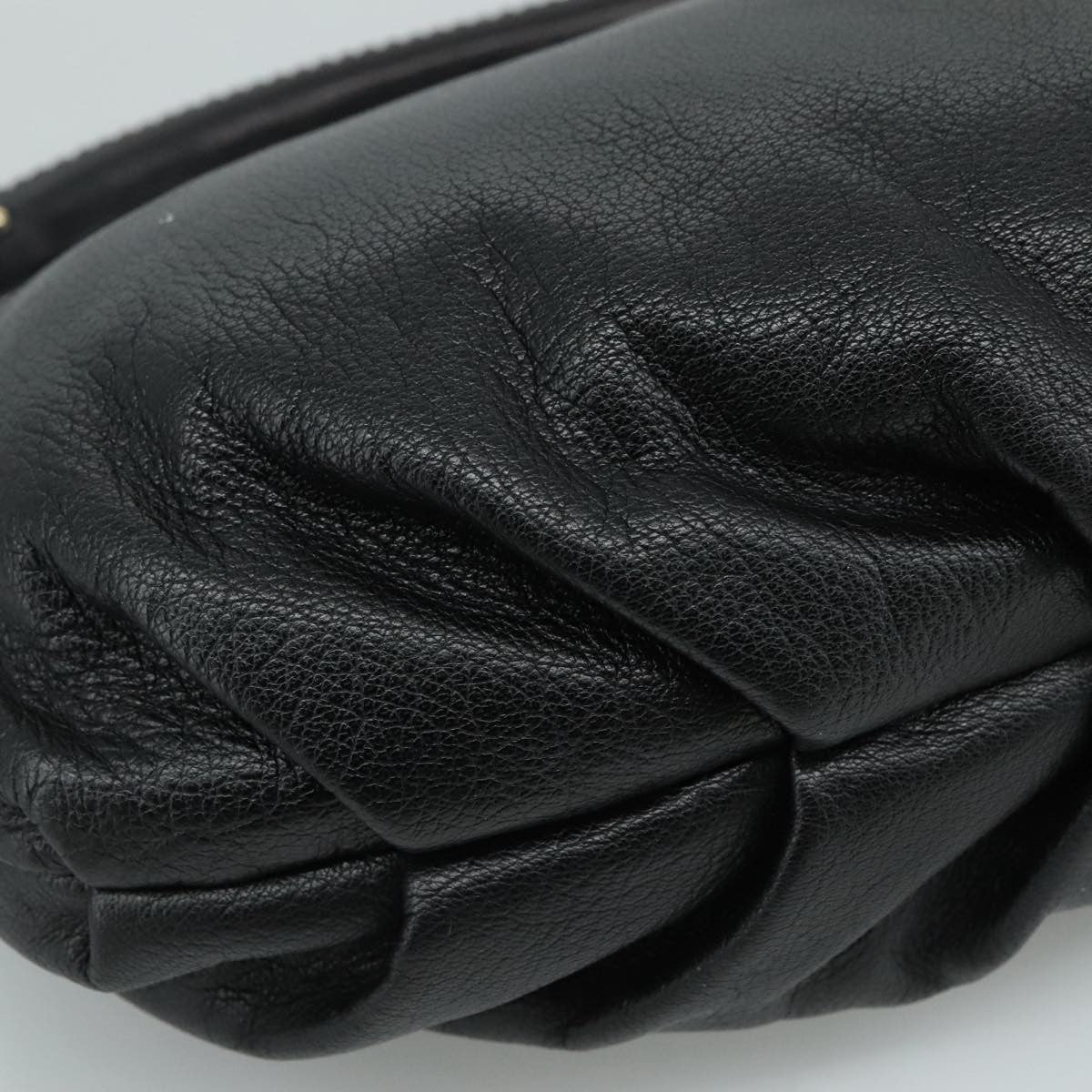 Salvatore Ferragamo Gancini Leather Black Leather Handbag (Pre-Owned)