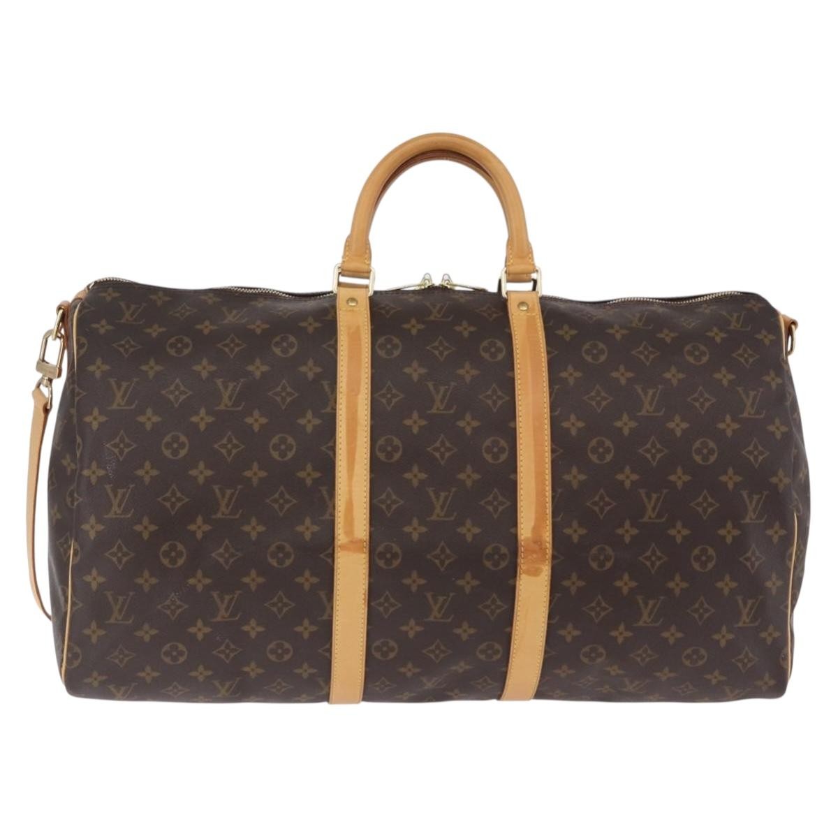 Louis Vuitton Keepall Bandouliere Monogram Canvas Brown Canvas Travel Bag Bag (Pre-Owned)