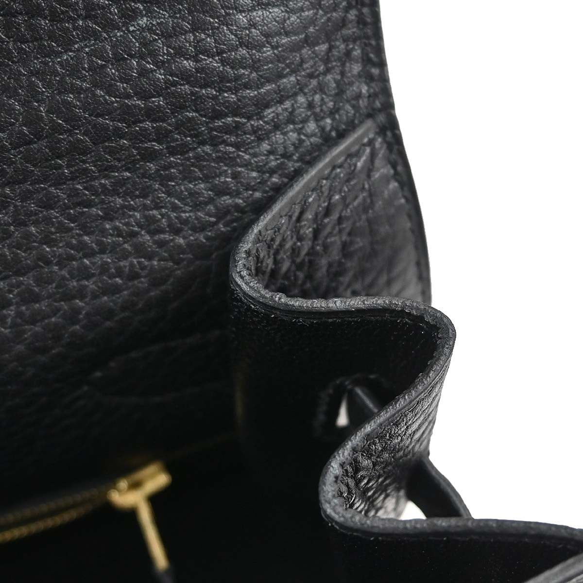 Hermes Kelly Black Ardennes With Gold Hardware Black Leather Handbag (Pre-Owned)