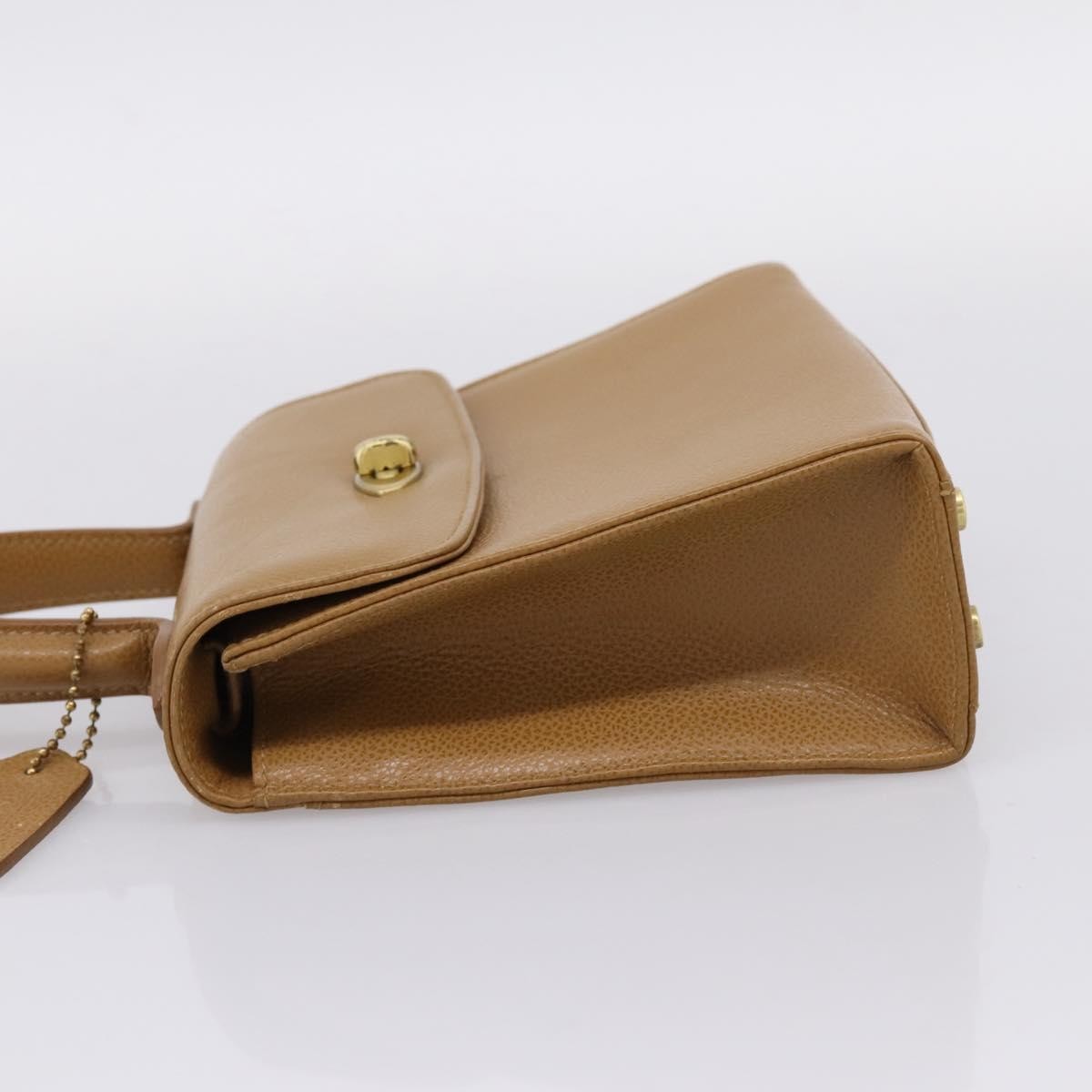 Coach Handbag Sling Beige Leather Handbag (Pre-Owned)