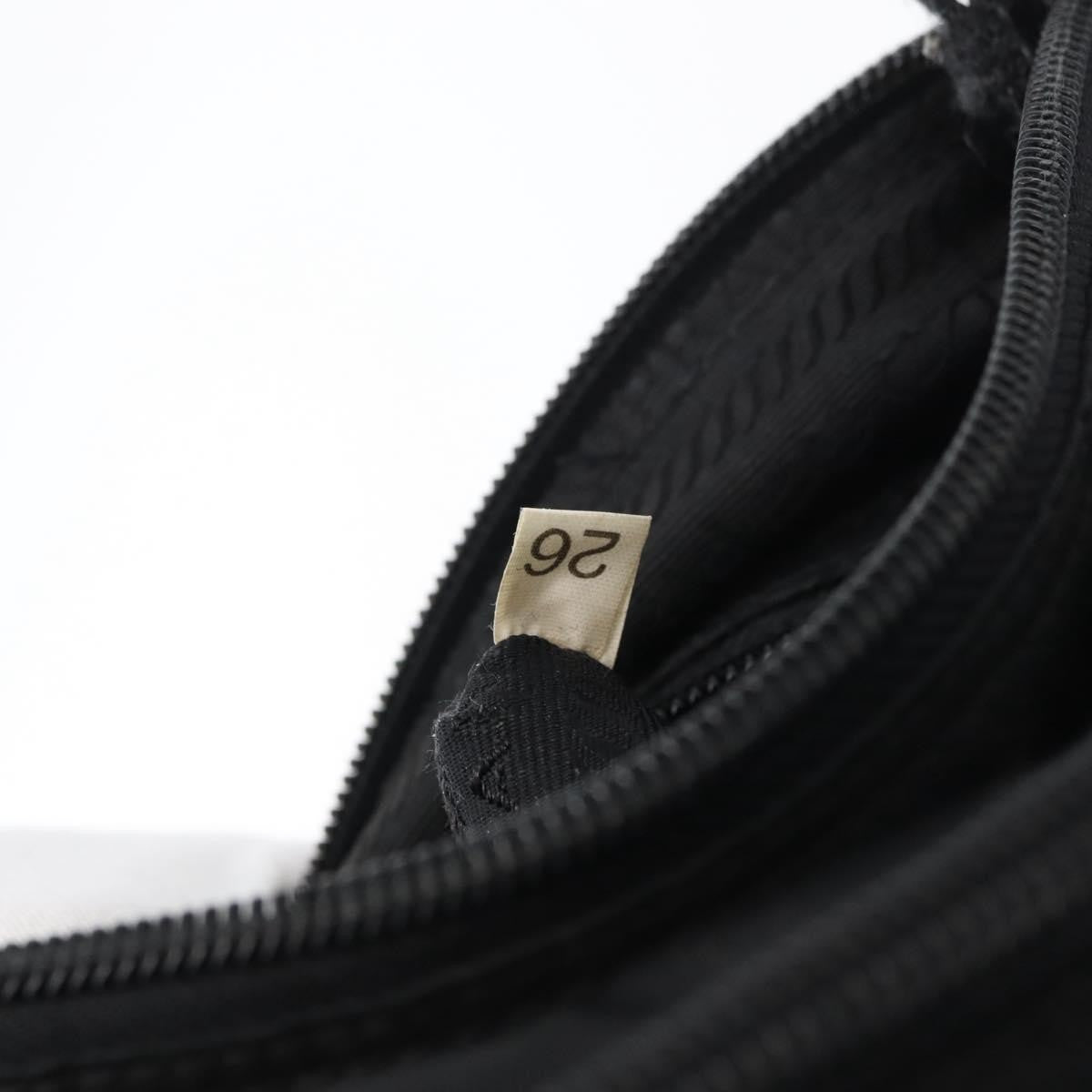 Prada Front Zip Tessuto Black Nylon Shoulder Bag Bag (Pre-Owned)