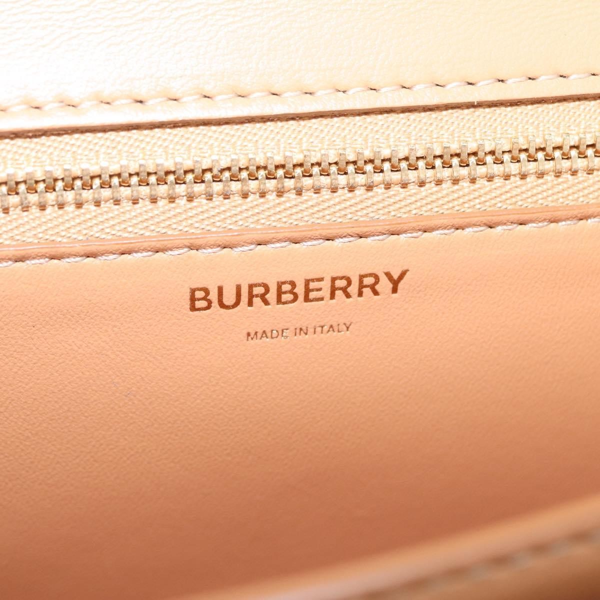 Burberry Tb Flap Woven Leather Beige Leather Handbag (Pre-Owned)