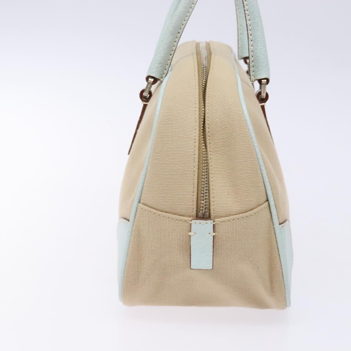 Prada Bauletto Canvas With Leather Beige Canvas Bag (Pre-Owned)