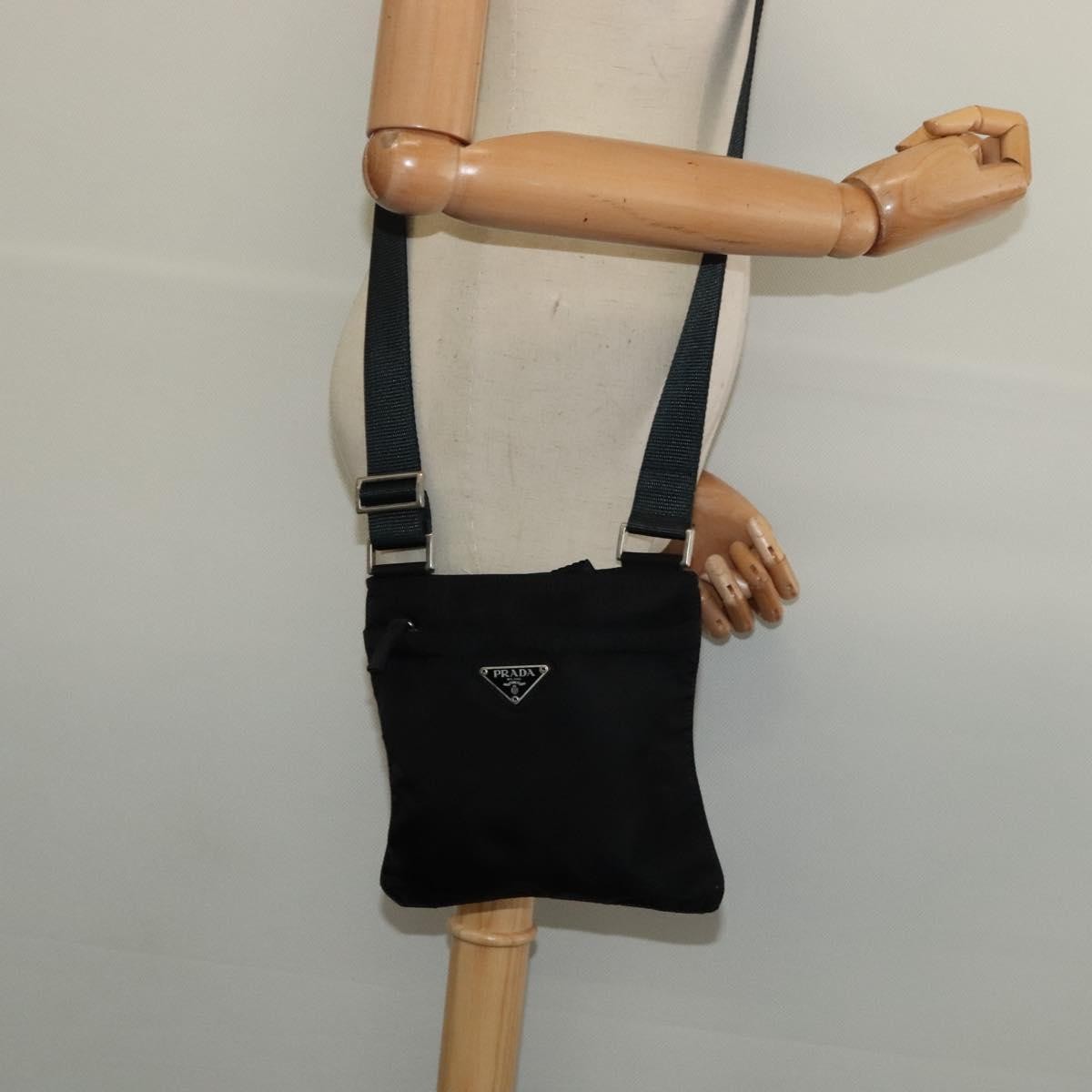 Prada Front Pocket Messenger Tessuto Black Nylon Shoulder Bag Bag (Pre-Owned)