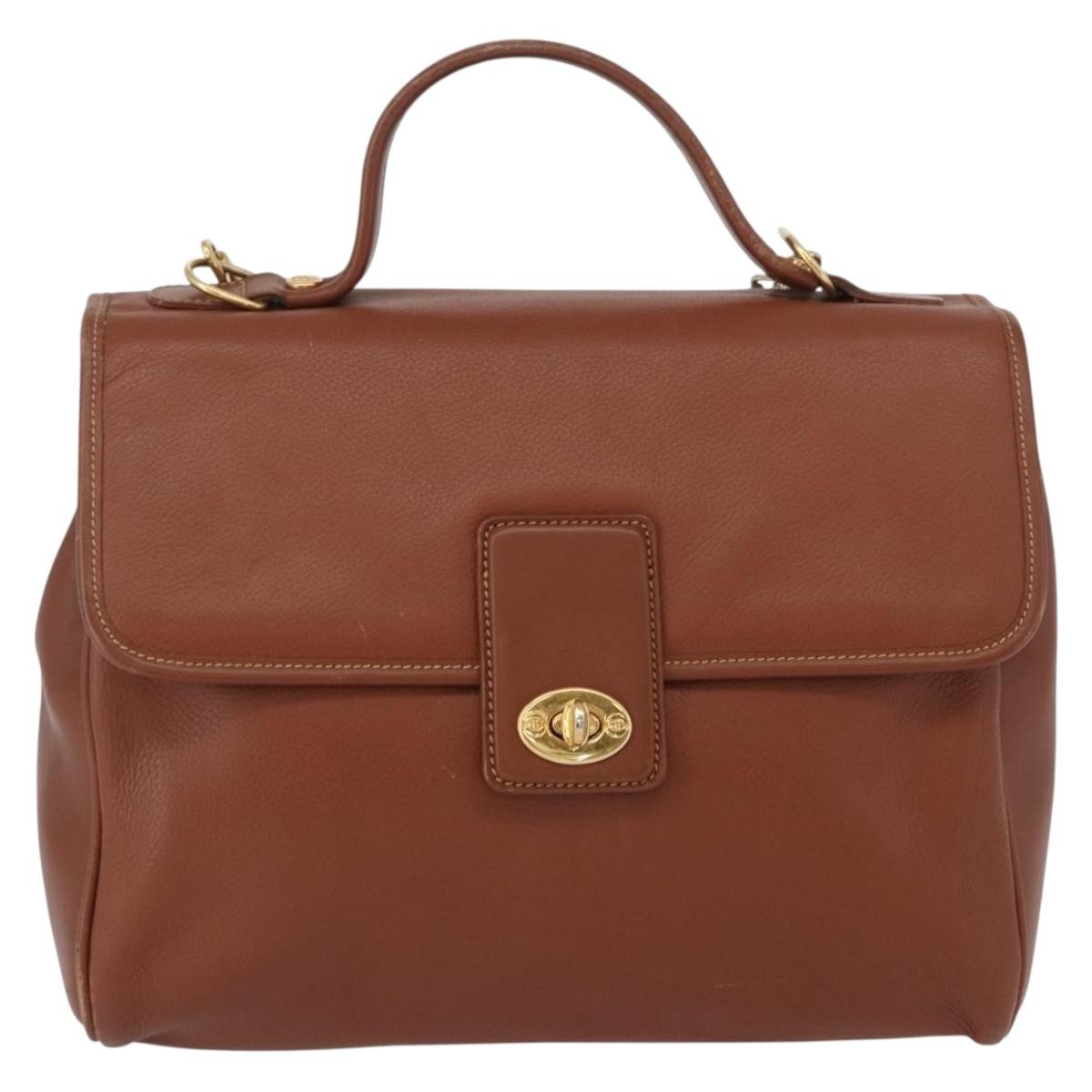 Gucci Vintage Leather Brown Leather Handbag (Pre-Owned)