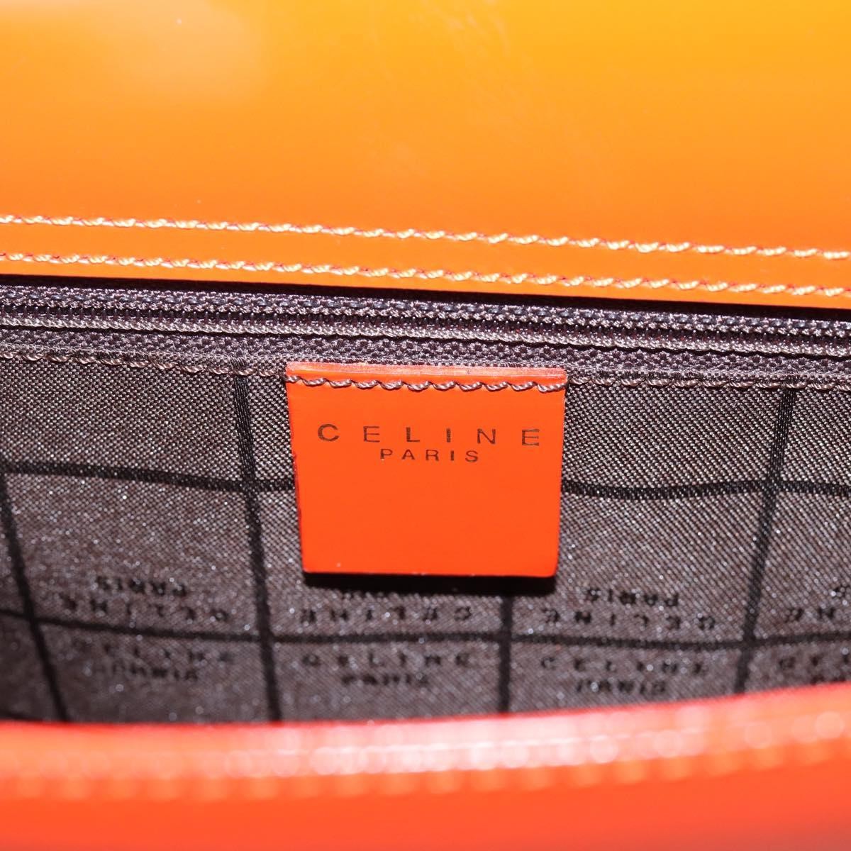 Celine Top Handle Leather Orange Leather Handbag (Pre-Owned)