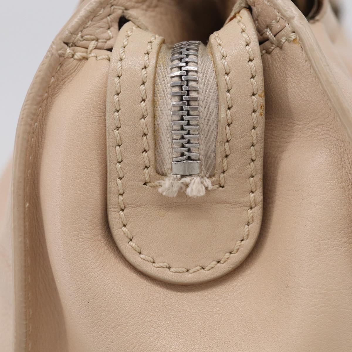 Celine Bittersweet Leather Beige Leather Handbag (Pre-Owned)