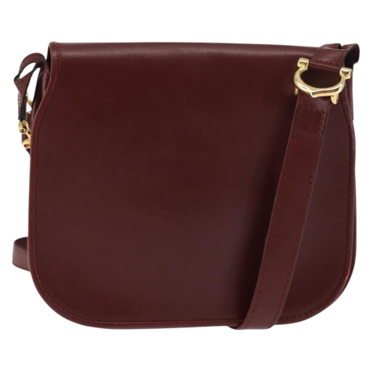 Cartier Must De Cartier Leather Burgundy Leather Shoulder Bag Bag (Pre-Owned)