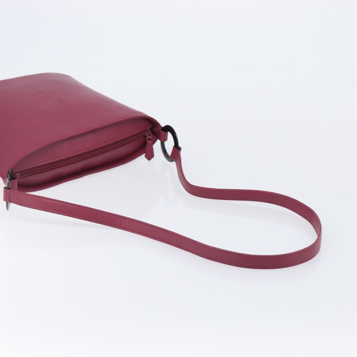 Saint Laurent Vintage Shoulder Bag Leather Burgundy Leather Shoulder Bag Bag (Pre-Owned)