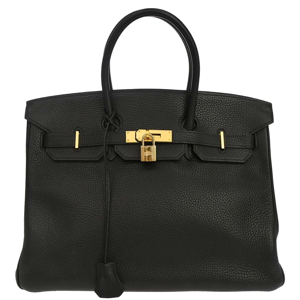 Hermes Birkin Taurillon Clemence Black Leather Handbag (Pre-Owned)