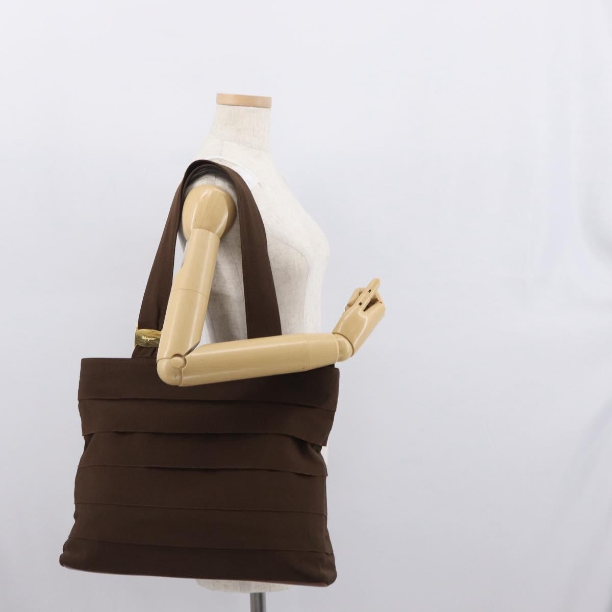 Salvatore Ferragamo Vara Tote Canvas Brown Canvas Tote Bag Bag (Pre-Owned)
