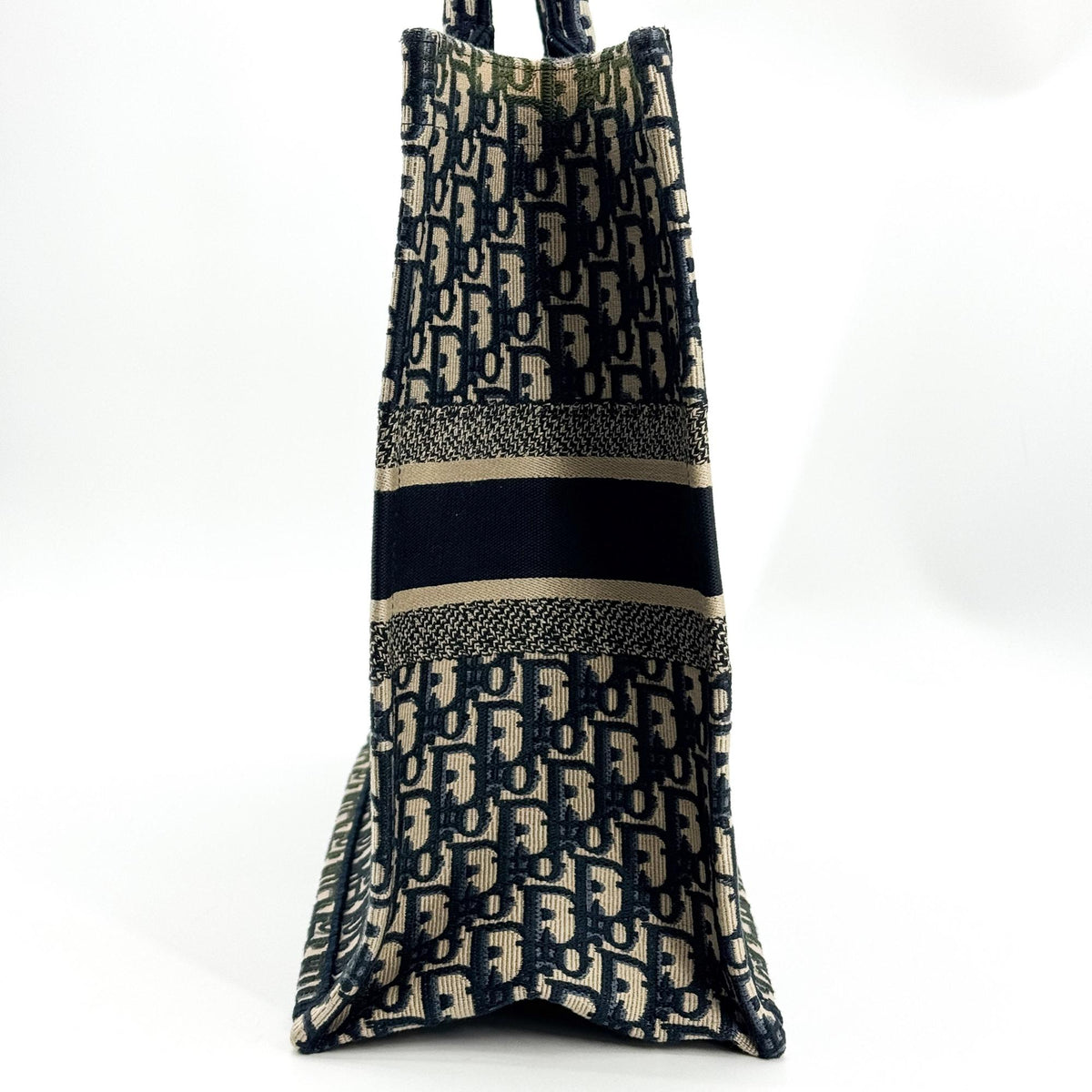 Christian Dior Book Oblique Canvas Navy Canvas Tote Bag Bag (Pre-Owned)