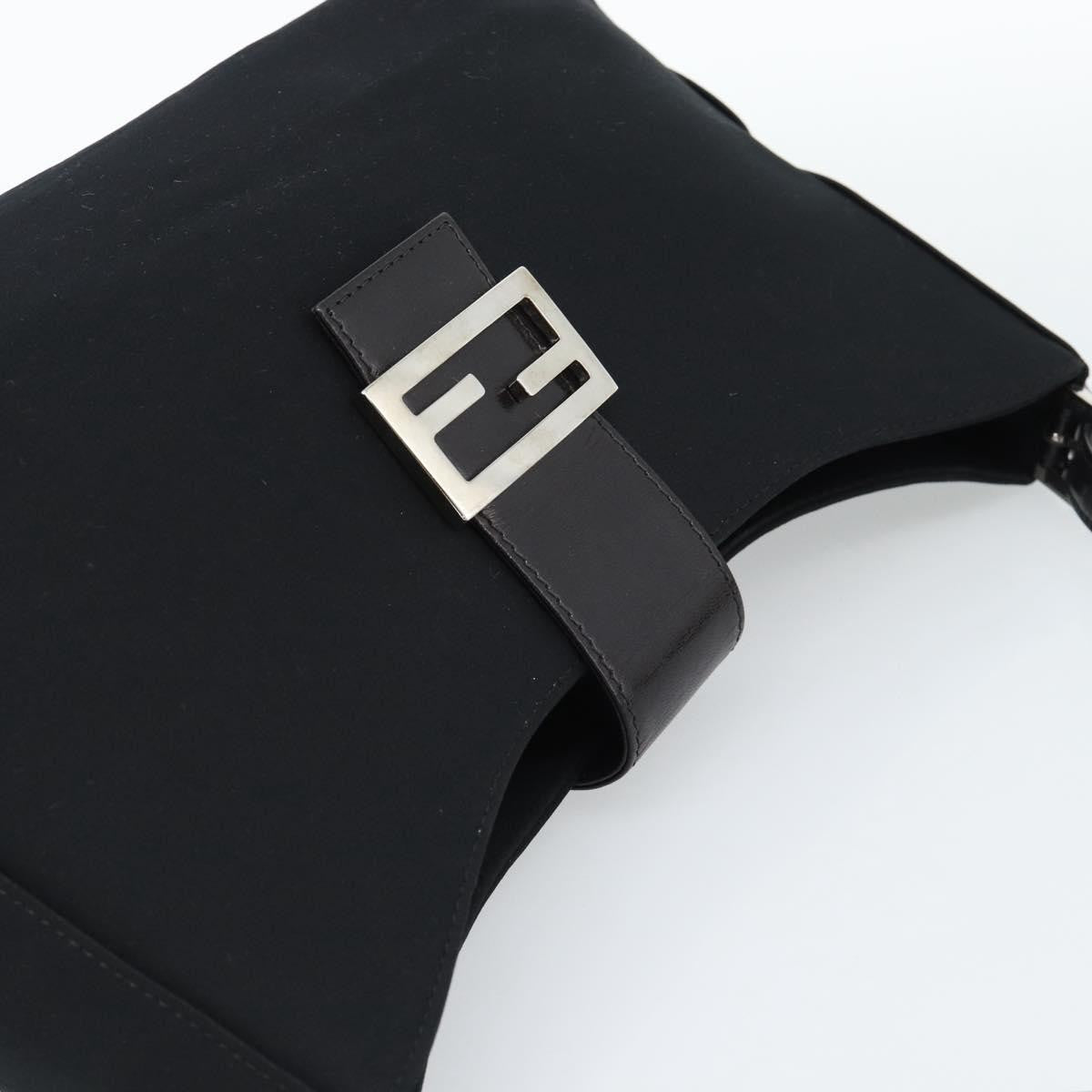 Fendi Mamma Baguette Canvas Black Cotton Shoulder Bag Bag (Pre-Owned)