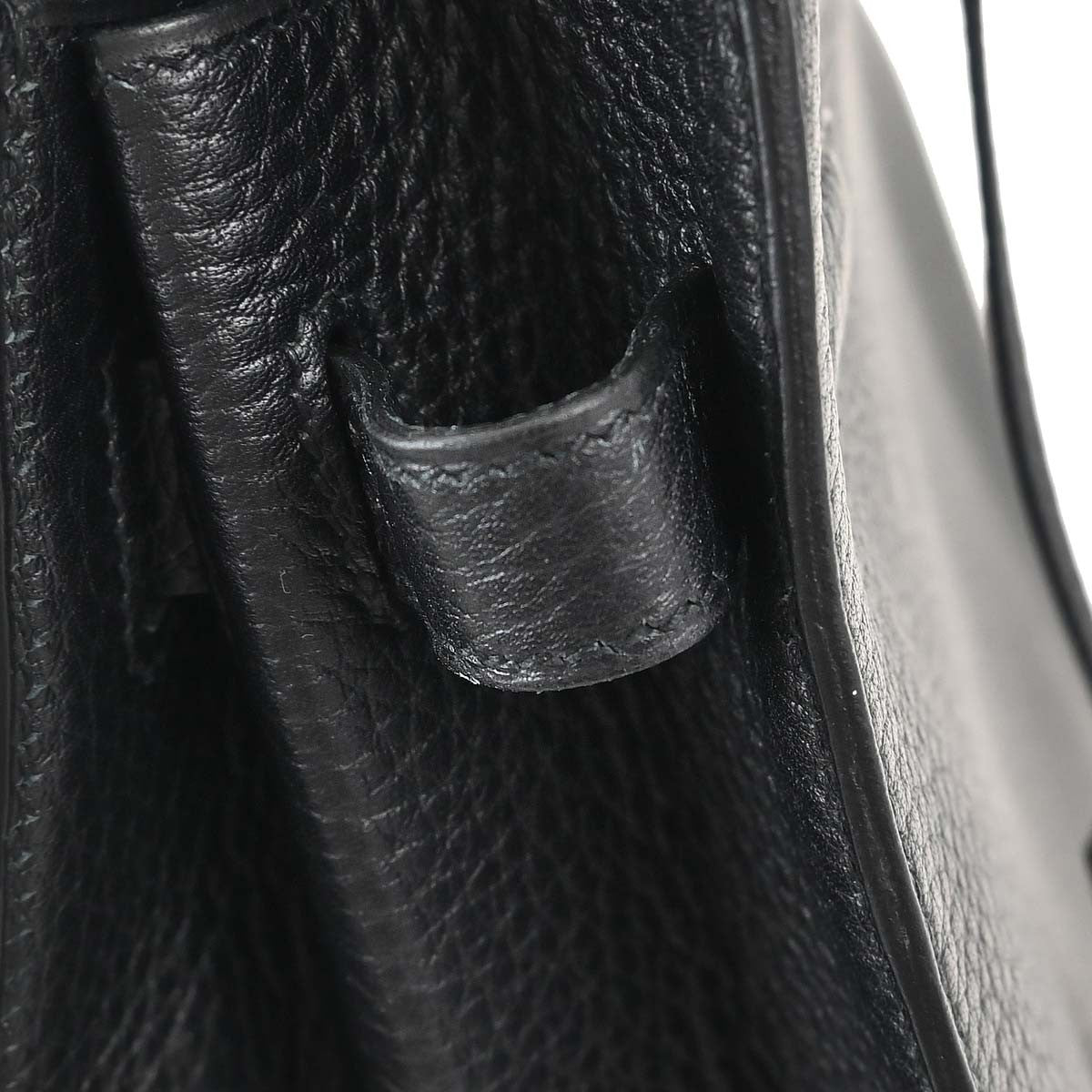 Hermes Kelly Black Ardennes With Gold Hardware Black Leather Handbag (Pre-Owned)