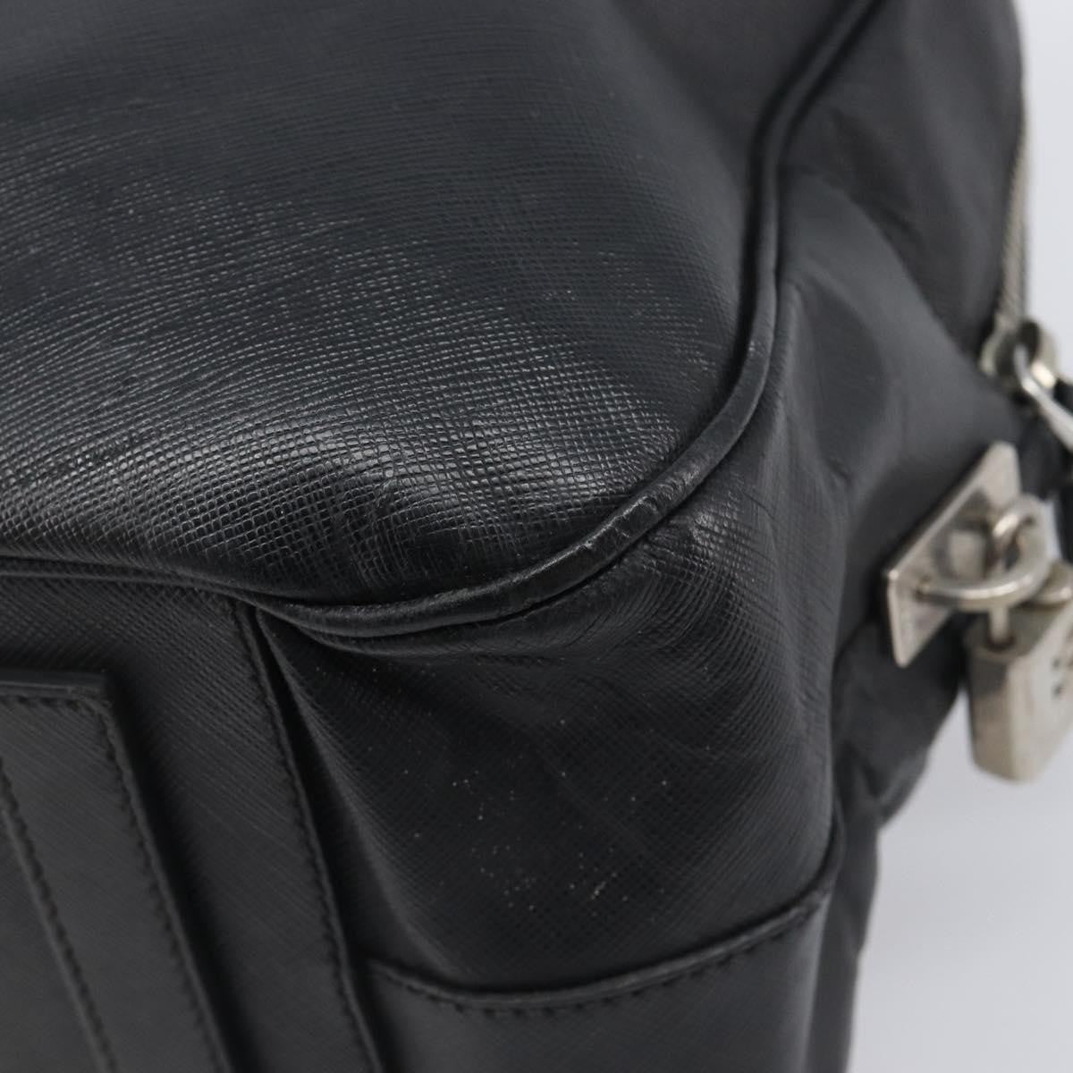 Prada Vintage Leather Black Leather Handbag (Pre-Owned)