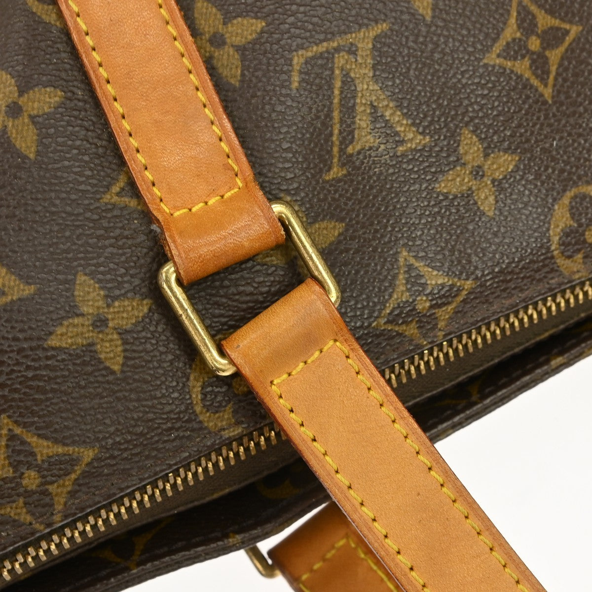 Louis Vuitton Cabas Mezzo Monogram Canvas Brown Canvas Shoulder Bag Bag (Pre-Owned)