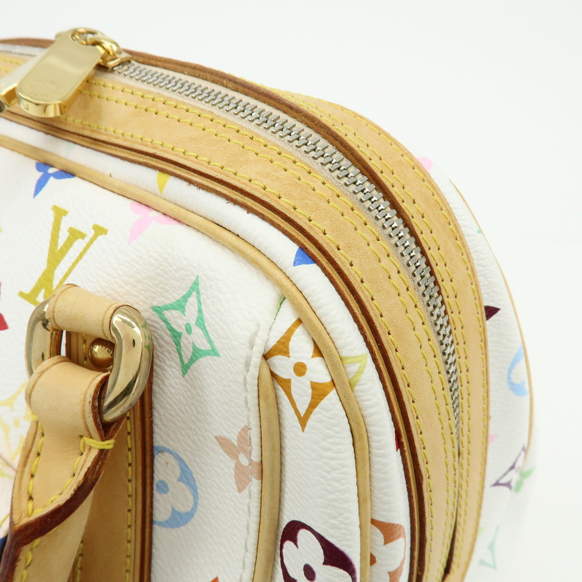 Louis Vuitton Priscilla Monogram Multicolor White Canvas Handbag (Pre-Owned)