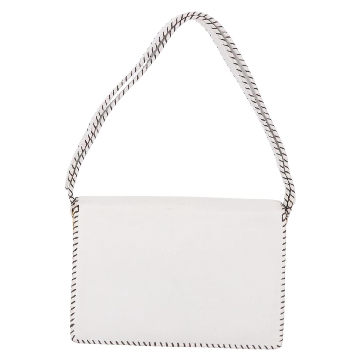 Fendi Shoulder Leather White Leather Shoulder Bag Bag (Pre-Owned)