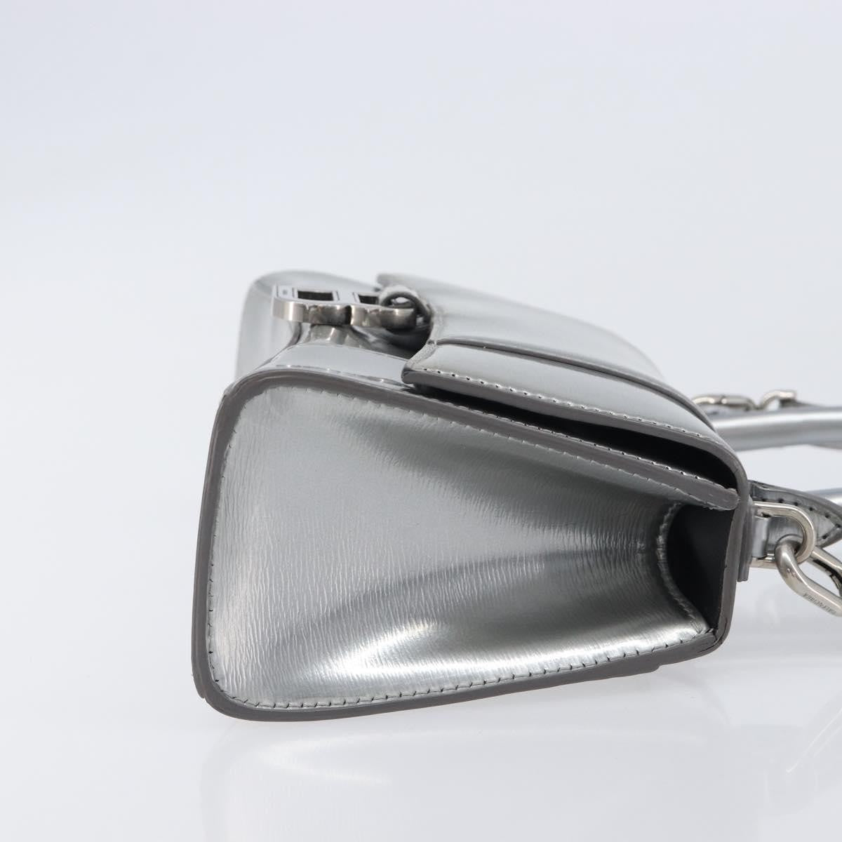 Balenciaga Hourglass Top Handle Leather Silver Leather Handbag (Pre-Owned)