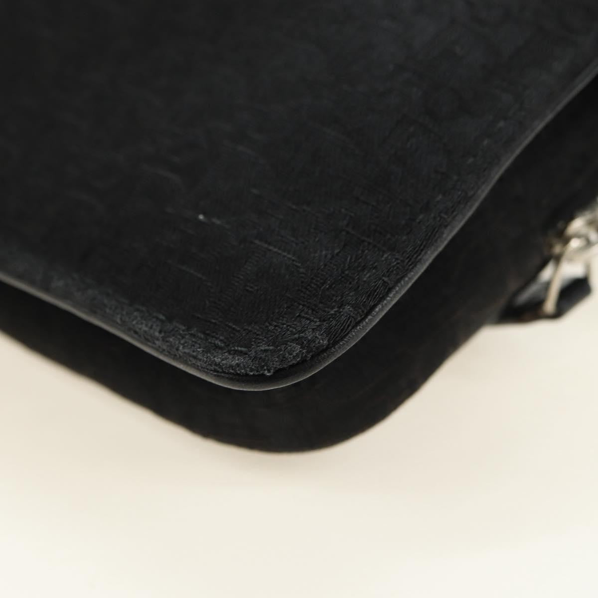 Christian Dior Vintage Street Chic Belt Diorissimo Canvas Black Canvas Handbag (Pre-Owned)
