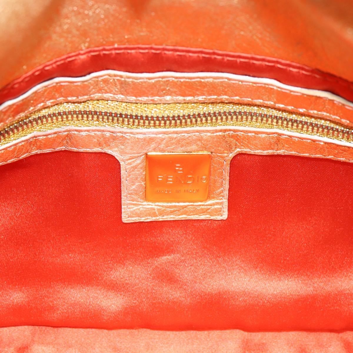 Fendi Mamma Baguette Zucca Jacquard Velvet Gold Leather Shoulder Bag Bag (Pre-Owned)