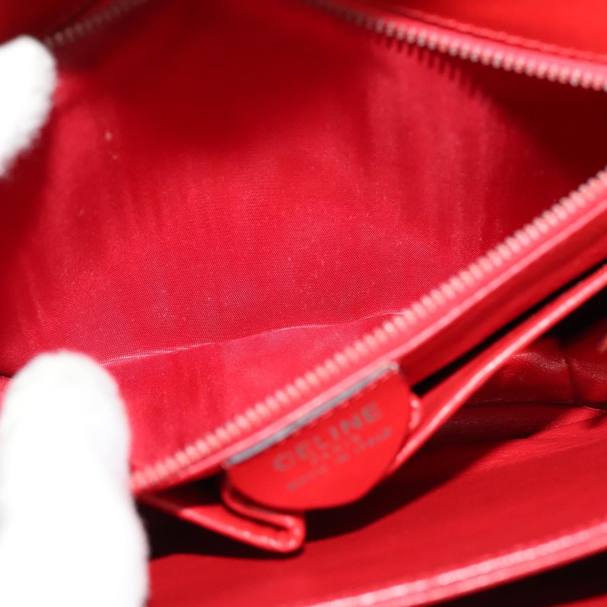 Celine Vintage Triomphe Shoulder Leather Red Leather Shoulder Bag Bag (Pre-Owned)