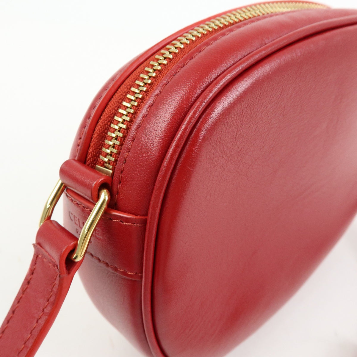 Celine C Charm Camera Quilted Leather Red Leather Handbag (Pre-Owned)