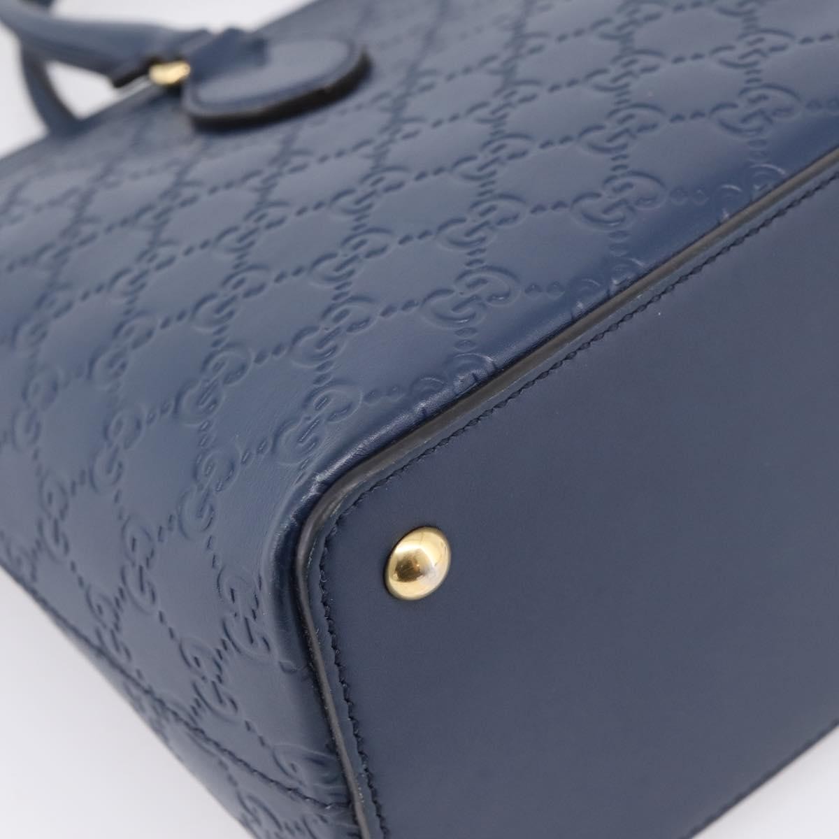 Gucci Linea A Convertible Guccissima Leather Navy Leather Tote Bag Bag (Pre-Owned)
