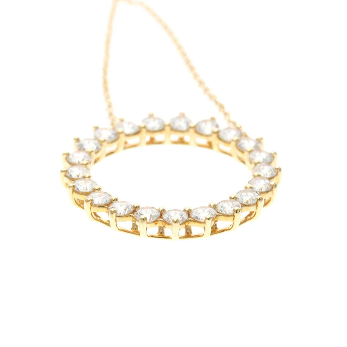 Tiffany & Co. Open Circle Pendant 18K Rose Gold With Diamonds Gold Pink_Gold Necklace Jewelry (Pre-Owned)