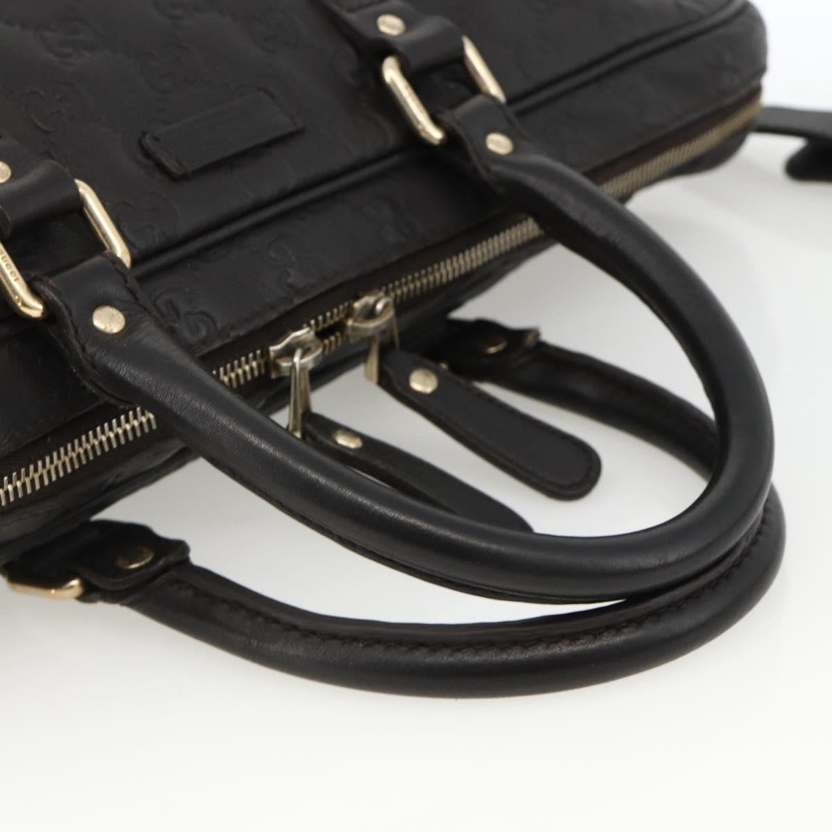 Gucci Convertible Guccissima Leather Black Leather Briefcase Bag (Pre-Owned)