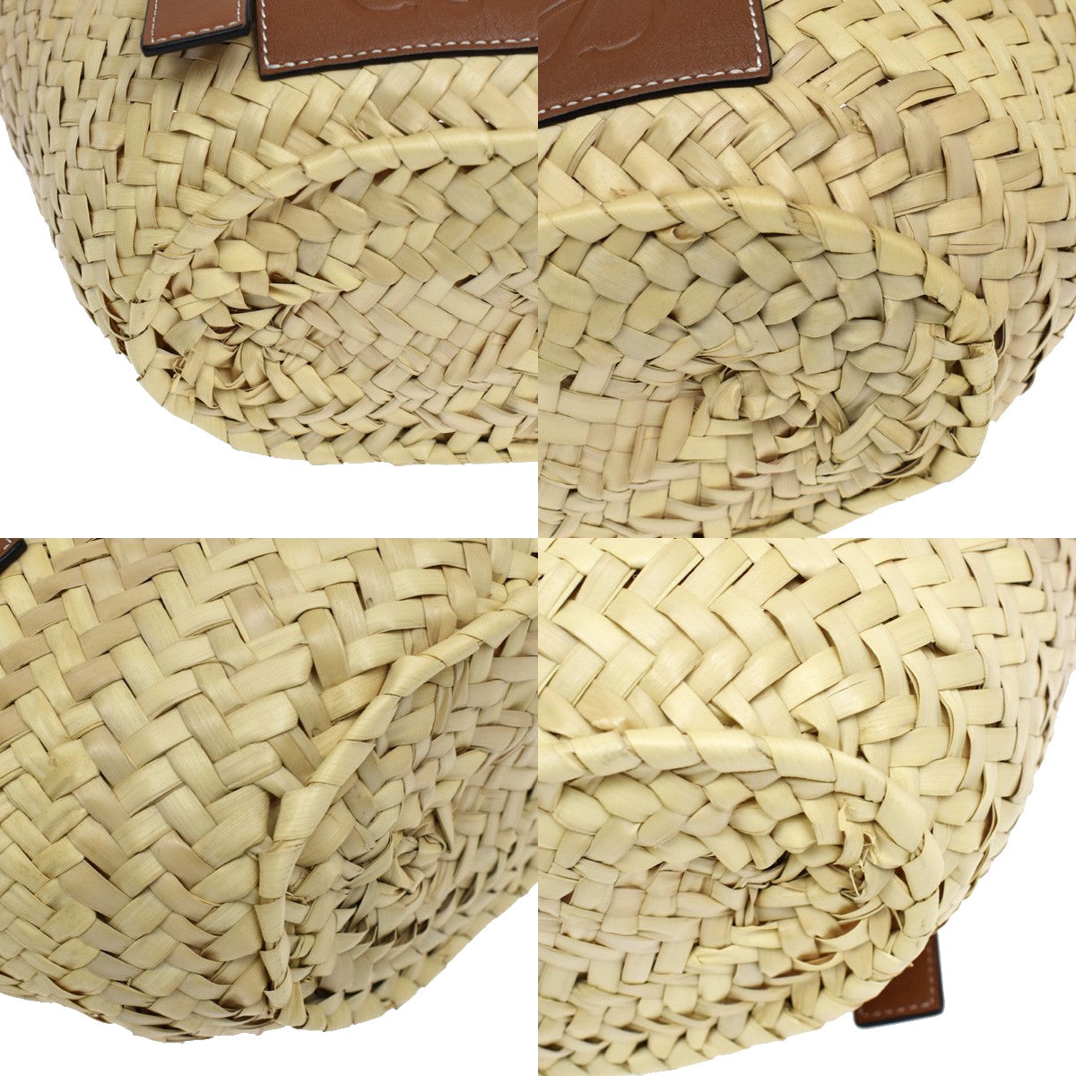 Loewe Basket Woven Raffia With Applique Beige Wicker Tote Bag Bag (Pre-Owned)