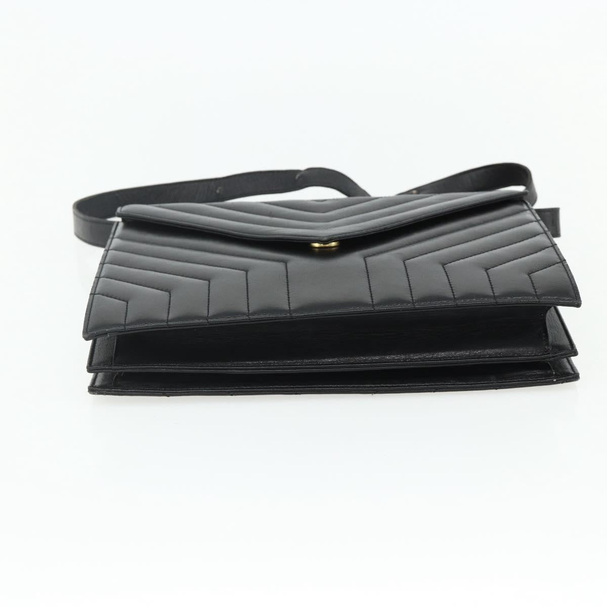 Saint Laurent Loulou Nm Matelasse Chevron Leather Black Leather Shoulder Bag Bag (Pre-Owned)