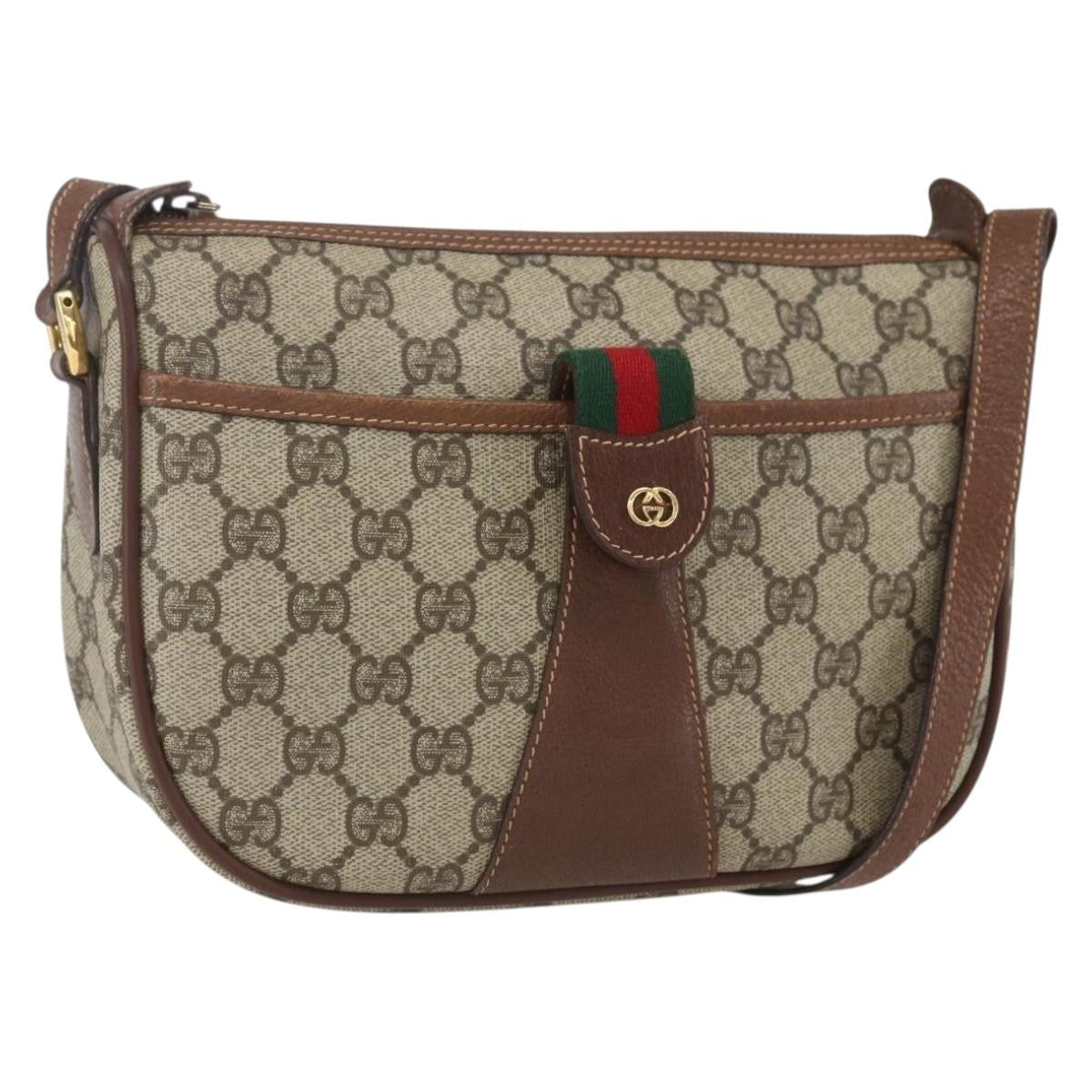 Gucci Vintage Web Gg Coated Canvas Beige Canvas Crossbody Bag Bag (Pre-Owned)
