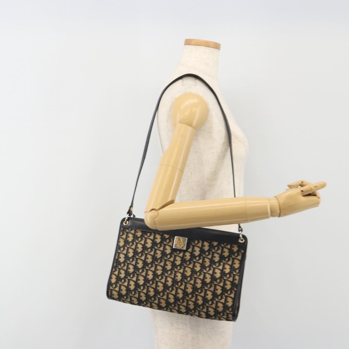 Christian Dior Vintage Trotter Canvas Navy Canvas Shoulder Bag Bag (Pre-Owned)