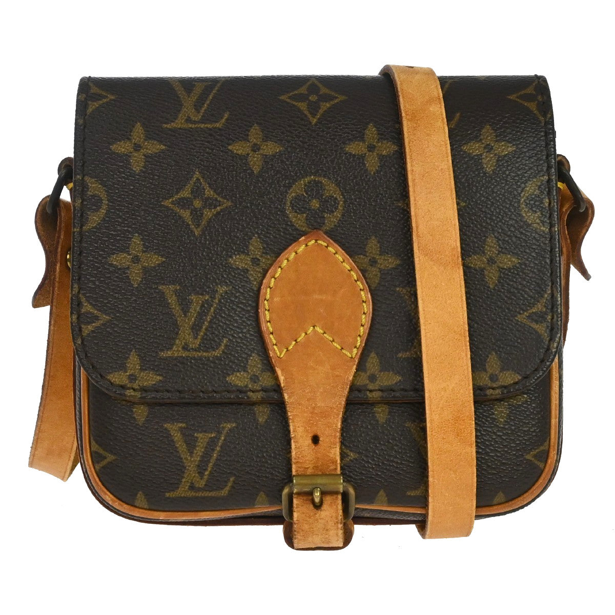 Louis Vuitton Cartouchiere Monogram Brown Canvas Shoulder Bag Bag (Pre-Owned)
