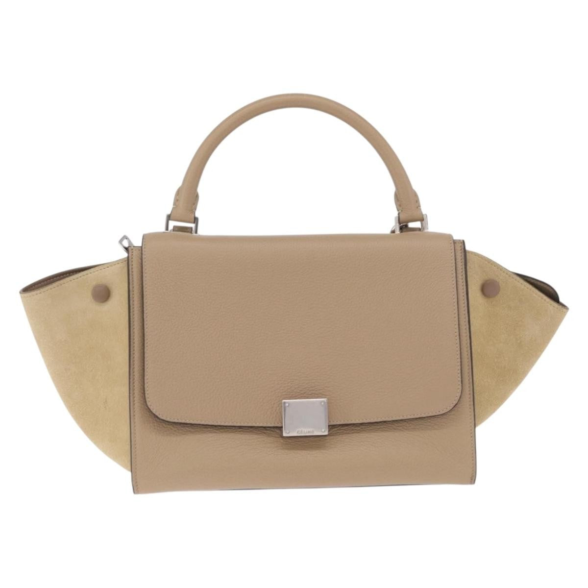 Celine Trapeze Leather Beige Leather Handbag (Pre-Owned)
