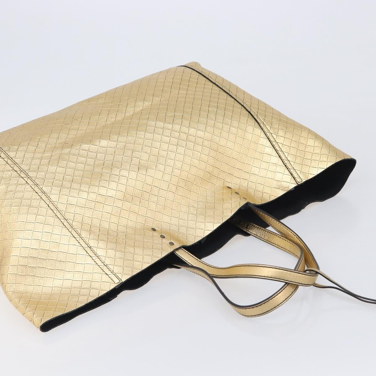 Bottega Veneta Intrecciomirage Leather Gold Leather Tote Bag Bag (Pre-Owned)