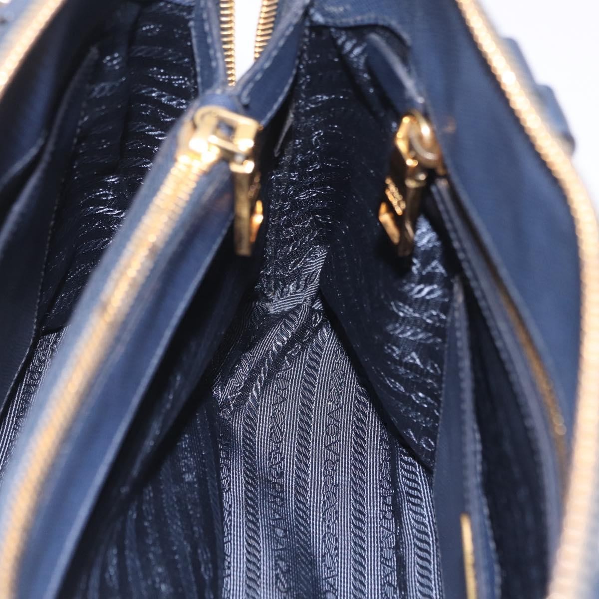 Prada Promenade Saffiano Leather Navy Leather Handbag (Pre-Owned)