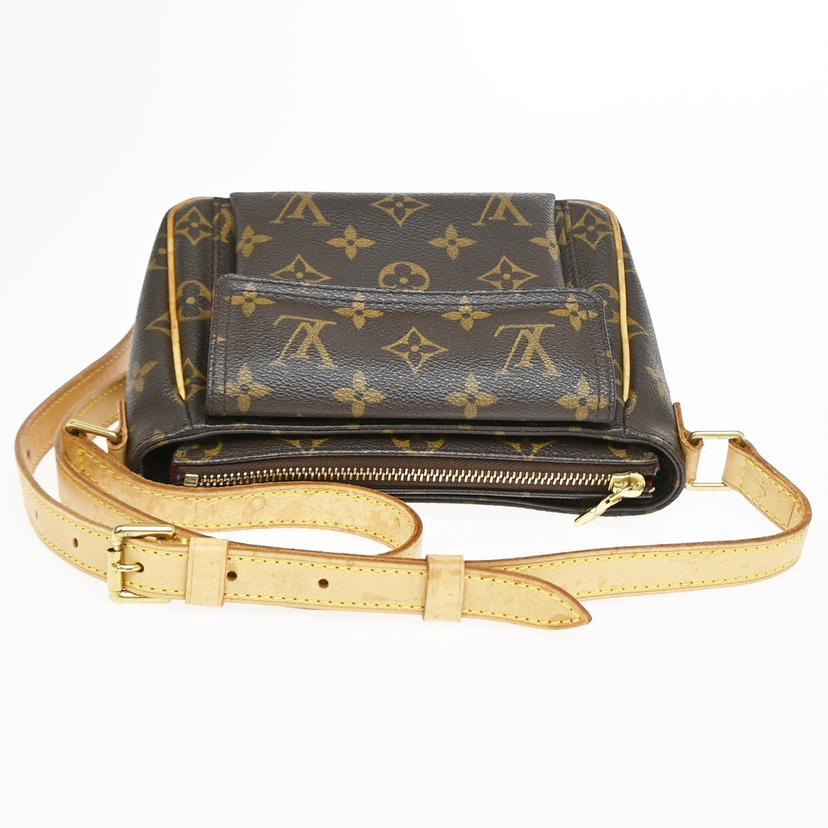 Louis Vuitton Viva Cite Monogram Canvas Brown Leather Handbag (Pre-Owned)